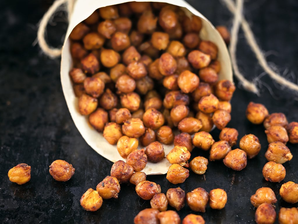 High Protein Snack: Sweet and Spicy Roasted Chickpeas Recipe