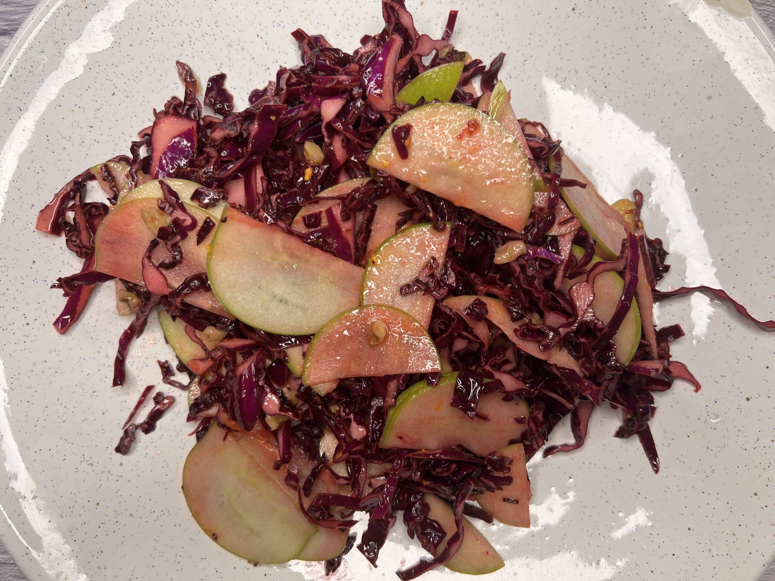 High Fiber Red Cabbage and Apple Salad